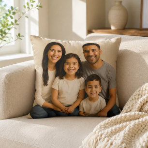 Cojín Decorativo Foto familiar personalizada de doble cara