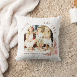 Cojín Decorativo Foto madre pampas rosa de pasto mamá rosa dorado