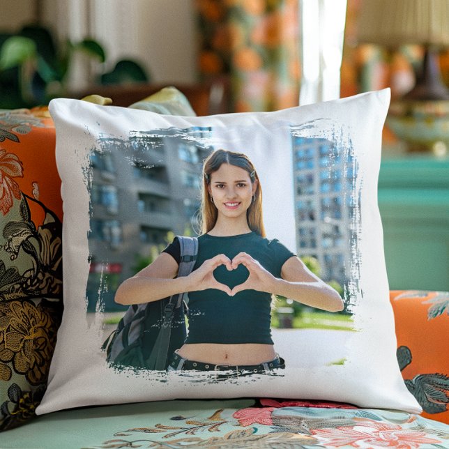 Cojín Decorativo Foto moderna de borde de grunge (Create Your Own Photo Pillow)