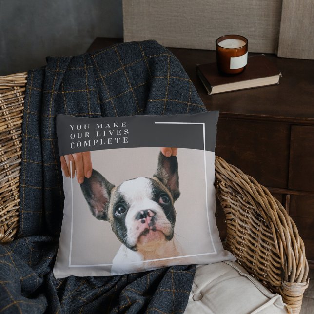 Cojín Decorativo Foto moderna de perro | Cita de perro (Subido por el creador)