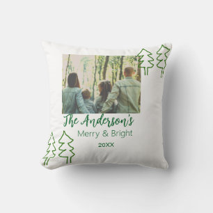 Cojín Decorativo Foto moderna del árbol de Navidad verde de nombre 