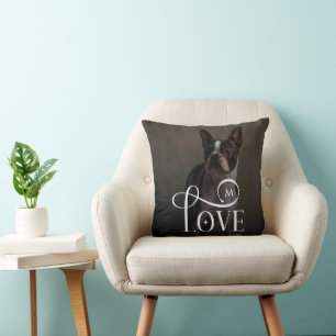 Cojín Decorativo Foto Monograma de Mascotas Perros Personalizados M