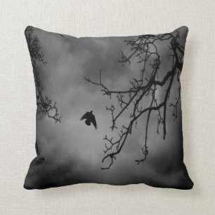 Cojín Decorativo Foto-Pájaro de B&W que vuela #1-Pillow