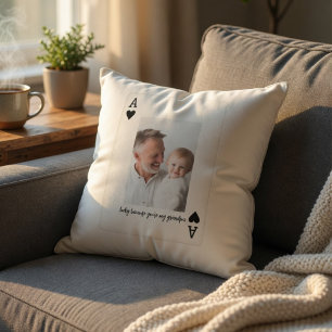 Cojín Decorativo Foto Personalizada de Abuelo Tarjeta Personalizada