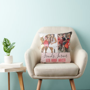 Cojín Decorativo Foto personalizada de amistad divertida