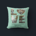 Cojín Decorativo Foto Personalizada de Aniversario<br><div class="desc">Celebra tu historia de amor con esta hermosa almohada personalizada para aniversario con foto. Cuenta con un diseño de collage romántico que muestra tus recuerdos favoritos juntos, completo con tus nombres personalizados y mensaje de aniversario. La tela suave y cómoda la hace perfecta para acurrucarse mientras recuerda sus momentos especiales....</div>