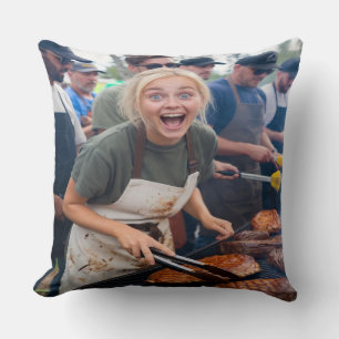 Cojín Decorativo Foto personalizada de concurso de BBQ