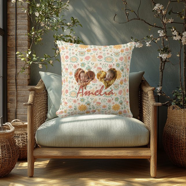 Cojín Decorativo Foto personalizada de doble corazón Pillow Kawaii  (Subido por el creador)