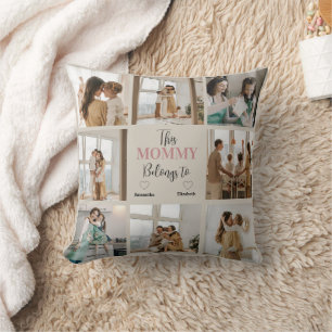 Cojín Decorativo Foto Personalizada De "Esta Mamá Pertenece A"
