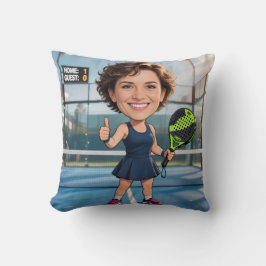 Cojín Decorativo Foto personalizada de la cabeza de una jugadora de