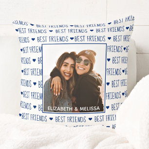 Cojín Decorativo Foto personalizada de los mejores amigos