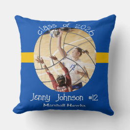 Cojín Decorativo Foto personalizada de voleibol Recuerdo de último 