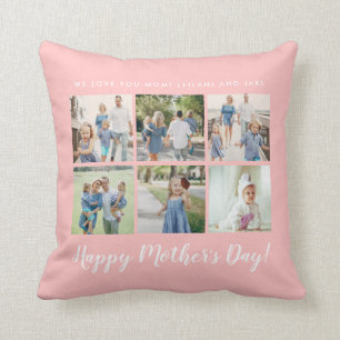 Cojín Decorativo Foto personalizada del Día de la Madre Rosa