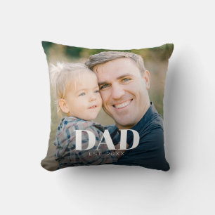 Cojín Decorativo Foto personalizada del Día del Padre establecida p