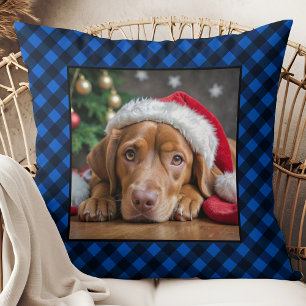 Cojín Decorativo Foto personalizada del perro Mascota de la placa a