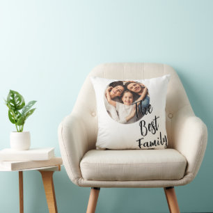 Cojín Decorativo Foto personalizada La mejor familia 