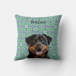 Cojín Decorativo Foto Personalizada Mascota Perro Patrón Mandala Ve