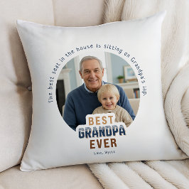 Cojín Decorativo Foto personalizada Mejor abuelo del mundo