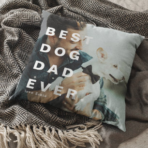 Cojín Decorativo FOTO personalizada MEJOR PAPÁ PERRO MODERNO