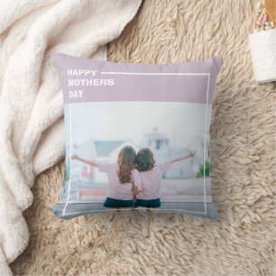 Cojín Decorativo Foto personalizada púrpura Regalo del Día de la