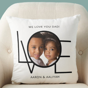 Cojín Decorativo Foto Personalizada Te Amamos Papá Día del Padre