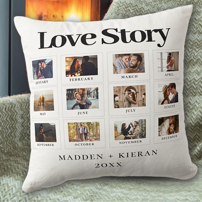 Cojín Decorativo Foto personalizada Texto de texto Parejas modernas (Subido por el creador)