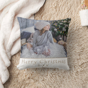 Cojín Decorativo Foto personalizado Feliz Navidad Navidad Keepsake