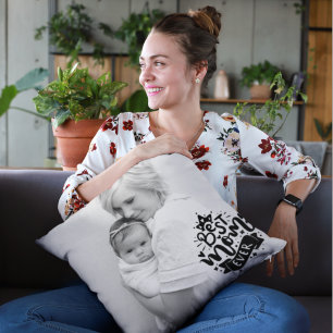 Cojín Decorativo Foto personalizado Mejor Mamá Que Huelga De Oro Ro