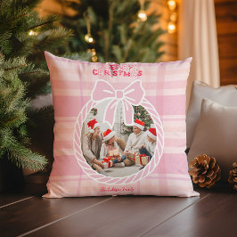 Cojín Decorativo Foto Plaid Rosa Retro Navidades Caprichosas