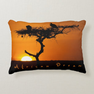Cojín Decorativo Foto romántica de la puesta de sol del sueño afric