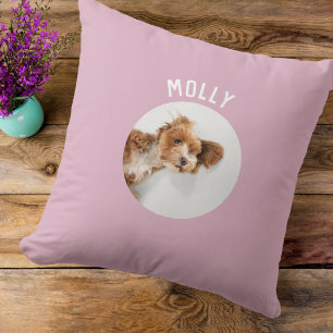 Cojín Decorativo Foto simple y moderna de Mascota de niñas personal