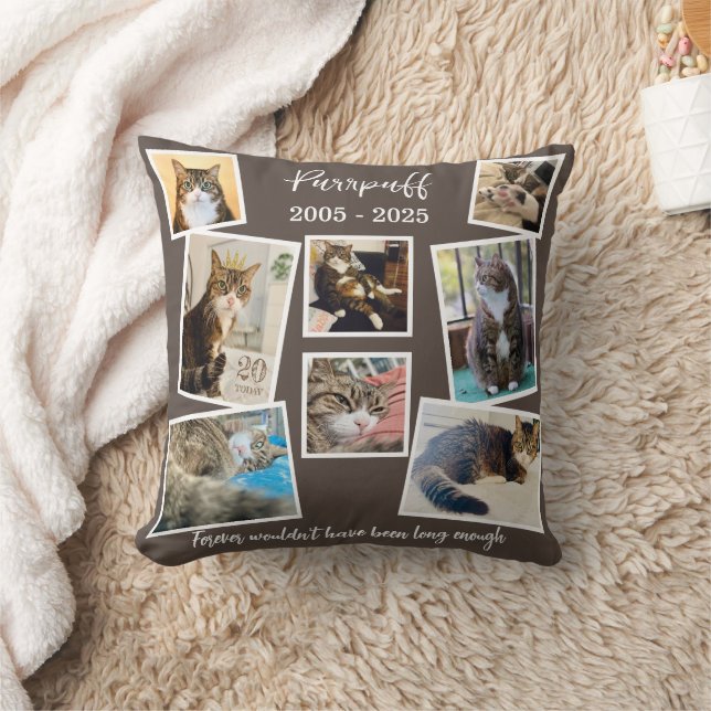 Cojín Decorativo Foto y cita en memoria de Mascota personalizado (Manta)