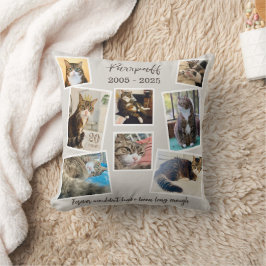 Cojín Decorativo Foto y cita en memoria de Mascota personalizado