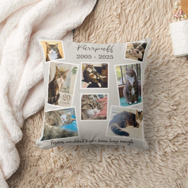 Cojín Decorativo Foto y cita en memoria de Mascota personalizado (Manta)