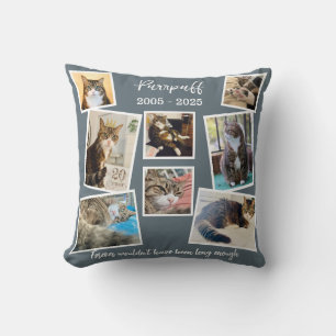Cojín Decorativo Foto y cita en memoria de Mascota personalizado