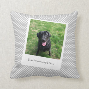 Cojín Decorativo Foto y nombre del Mascota de perro personalizado