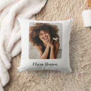 Cojín Decorativo Foto y nombre personalizados modernos Crea tu prop