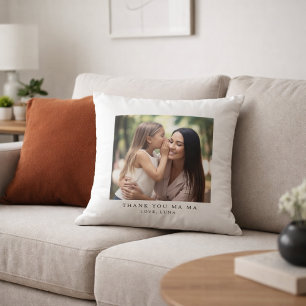 Cojín Decorativo Foto y Texto Personalizados de Agradecimiento Mamá