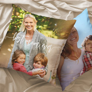 Cojín Decorativo Foto y texto personalizados de mamá y niños en amb