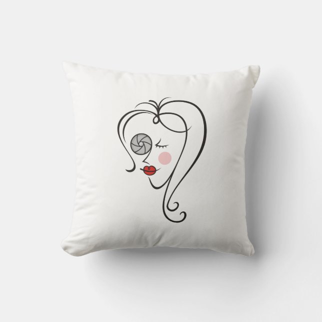 Cojín Decorativo Fotógrafa femenina (Anverso)