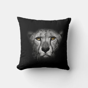 Cojín Decorativo Fotografía de arte fino en blanco y negro leopardo