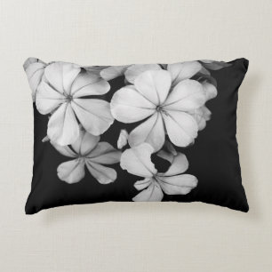 Cojín Decorativo Fotografía de flores en blanco y negro