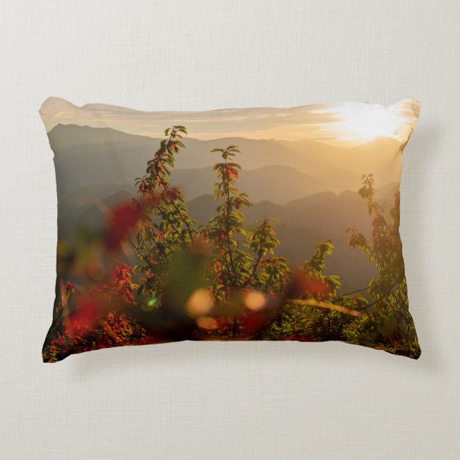 Cojín Decorativo Fotografía de la naturaleza de árboles verdes que  (Anverso)