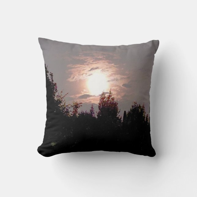 Cojín Decorativo Fotografía de la naturaleza de la luna oscura (Anverso)