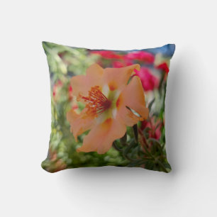 Cojín Decorativo Fotografía de la naturaleza de las flores naranjas