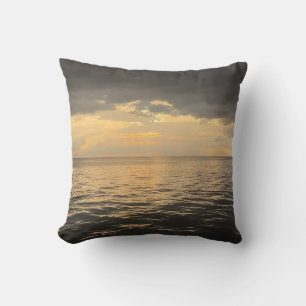 Cojín Decorativo Fotografía de la reflexión del atardecer en el océ