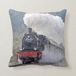 Cojín Decorativo Fotografía de Locomotora de Vintage Train Steam