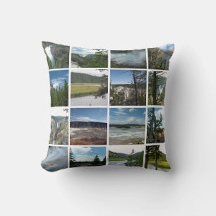 Cojín Decorativo Fotografía de paisaje géiser, árbol, Yellowstone