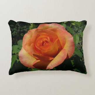 Cojín Decorativo Fotografía de Peach Rosa Naranja Floral