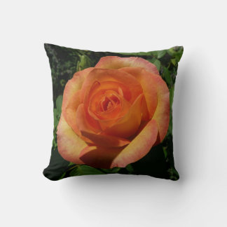 Cojín Decorativo Fotografía de Peach Rosa Naranja Floral